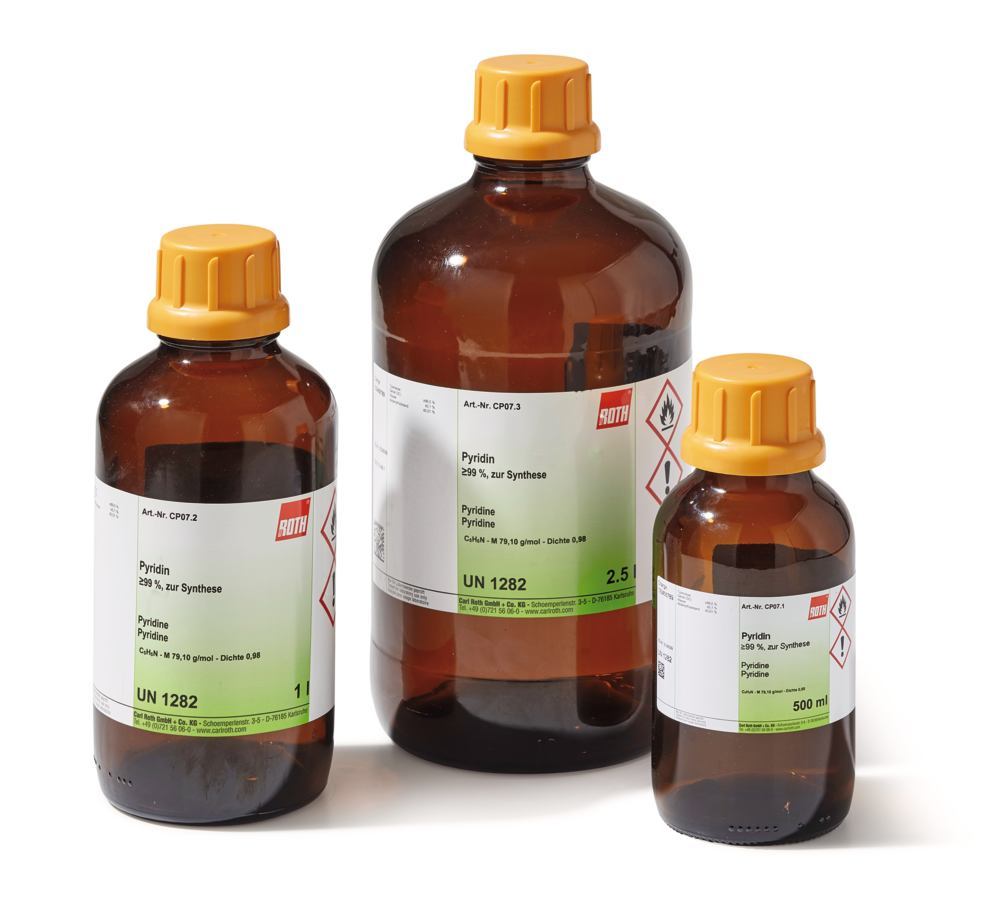 Pyridine, min. 99 %, for synthesis, 2.5 l, glass — Carl Roth, cod CP07.3