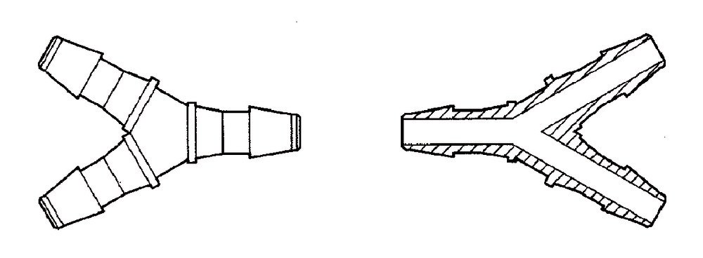 Rotilabo®-mini-tubing connectors, PP, Y-shape, for tubing inner-Ø 3.2 mm
