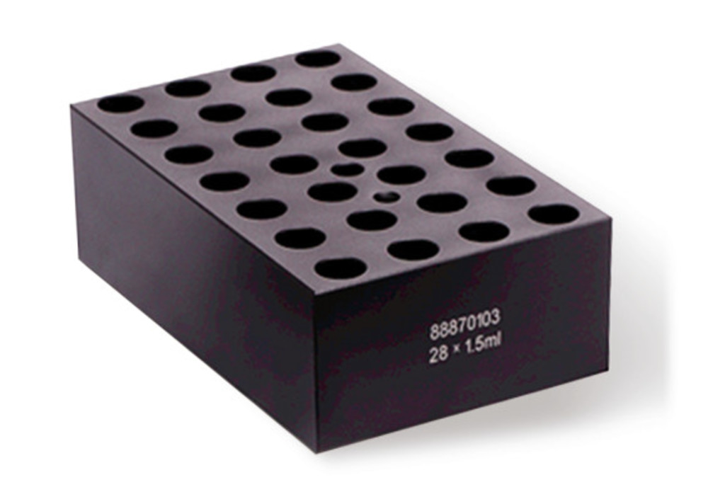 Interchangeable block f. reaction vials, 28 x 1.5 ml, 1 unit(s)