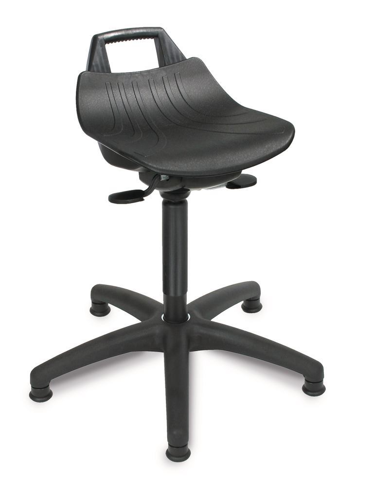 Stools and standing supports, high, Seat PP, black, glides, 1 unit(s)