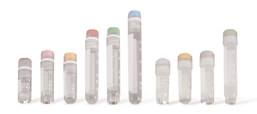 Cryo-vials, with inner thread, seal, PP, sterile, length 72 mm, 4 ml