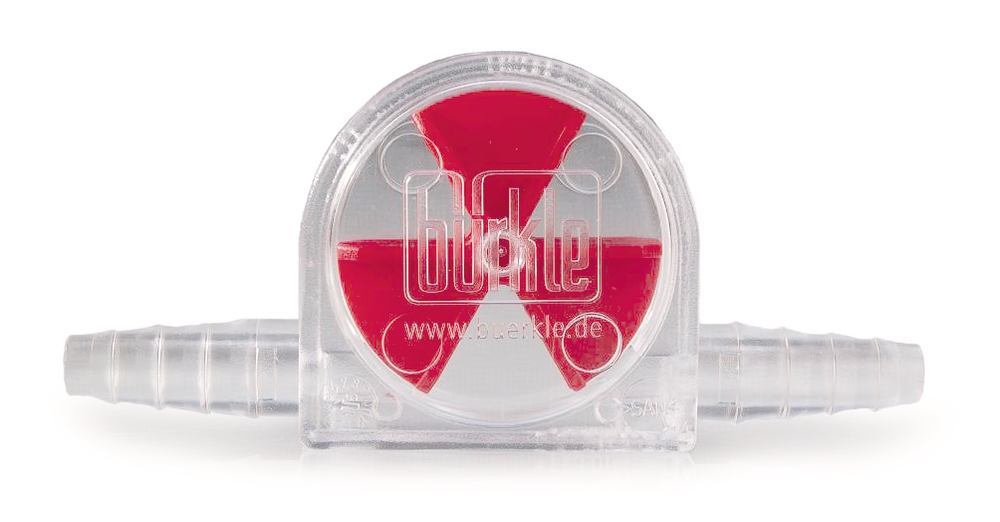 Flow meter with propeller, SAN, red, temperature stable up to +30 °C, 1 unit(s)