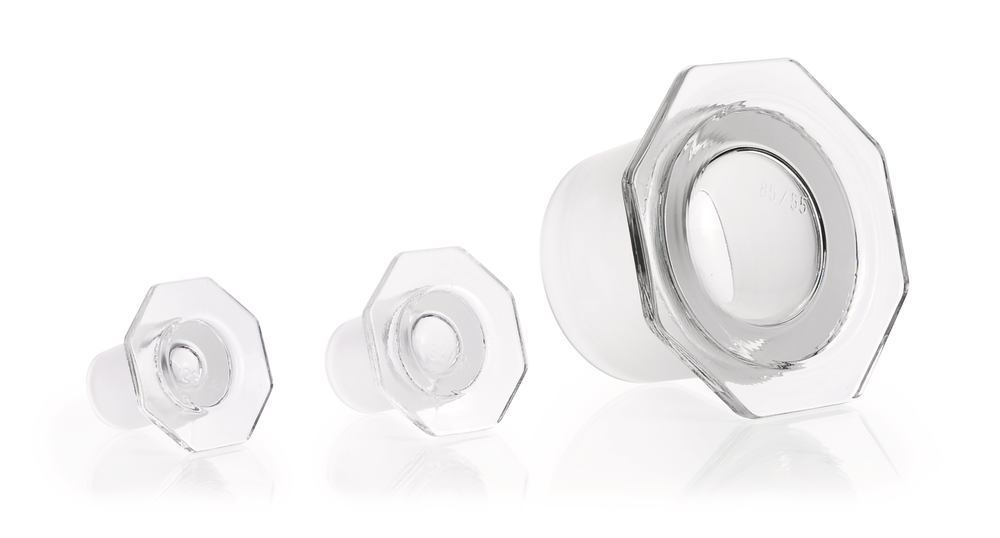 Glass-stopper, semi-hollow, DURAN®, octagonal, standard ground joint 45/40 — Carl Roth, cod E655.1