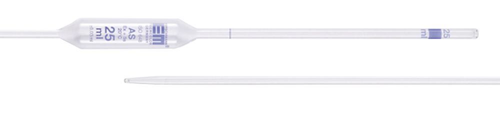 Volumetric pipettes class AS, blue grad., AR-GLAS®, L 520 mm, 15 ml DIN-supplem.