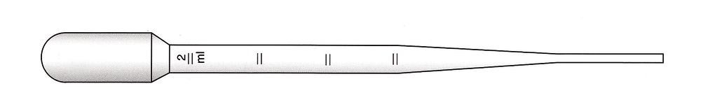 Disposable pasteur pipettes, graduated, LDPE, sterile, 20 p./pack, L 152mm,1.8ml
