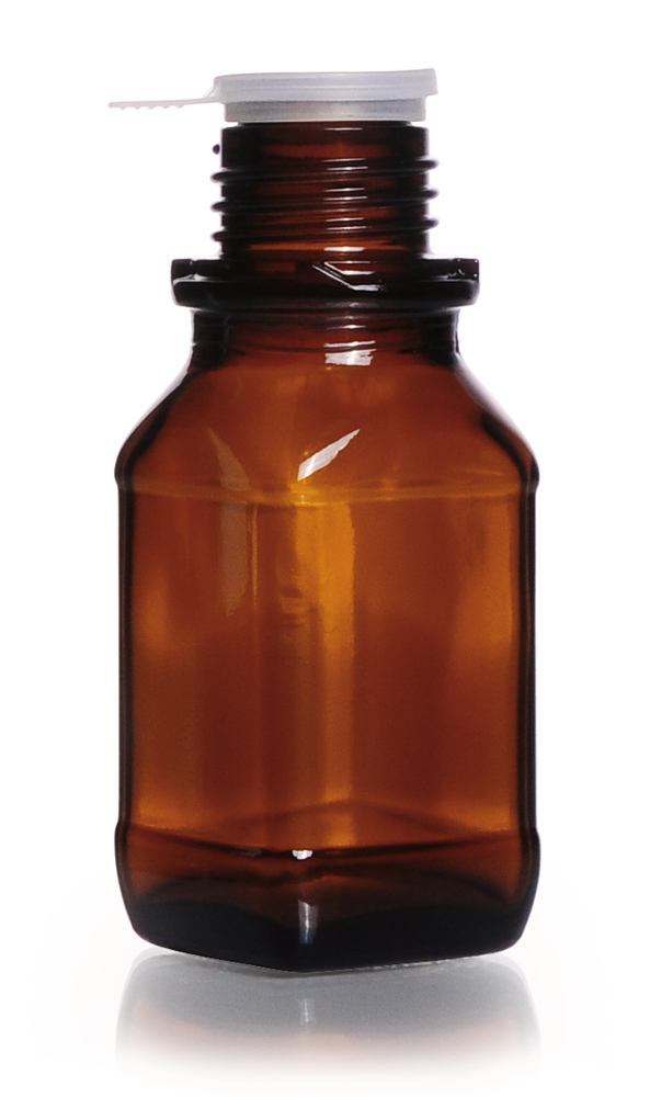 Square narrow-mouth bottles, 100 ml, brown glass, thread 32, high form — Carl Roth, cod EEL2.1