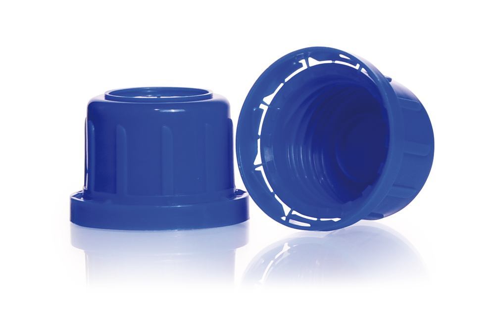 Tamper-evident screw cap closures, blue, 32 thread, tall, for EH bottles, PP — Carl Roth, cod EEL6.1