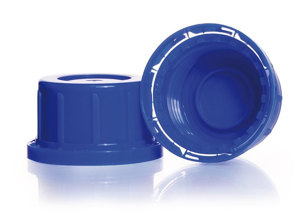 Tamper-evident screw cap closures, blue, 45 thread, tall, for EH bottles, PP — Carl Roth, cod EEL7.1