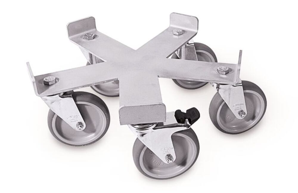 Transp.castors made of 18/10 stainl. st., for round containers Ø 445 mm