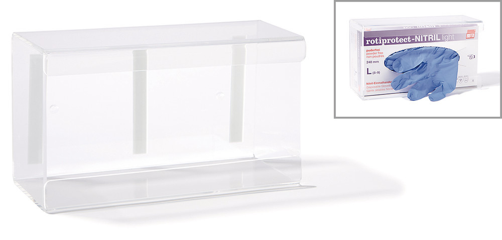 Acrylic wall-mounted holder, L 250 x W 140 x H 70 mm, 1 unit(s)