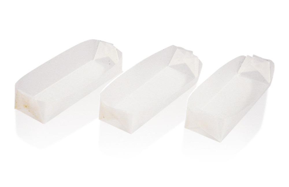 Weighing boats, special parchment, L 58 x W 10 x H 10 mm, 100 unit(s)