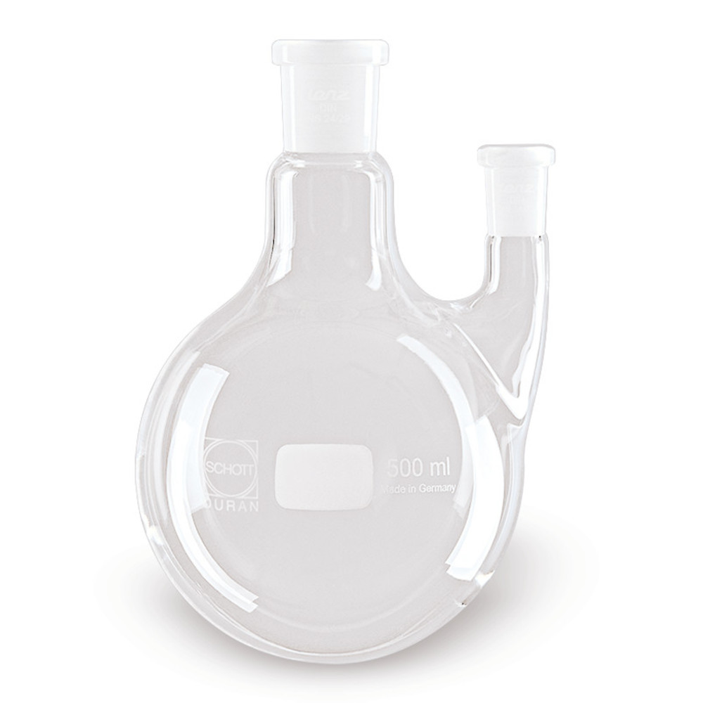 Double neck round flask, DURAN®, 1000 ml, side neck parallel NS 14/23, 1 unit(s)