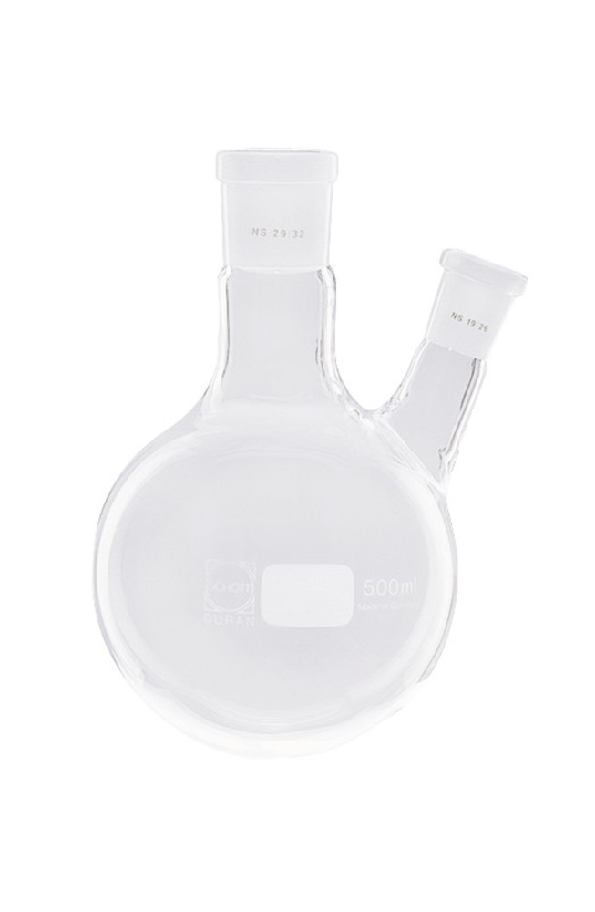 Two-necked flask, DURAN®, 250 ml, angled side neck 29/32, centre 29/32