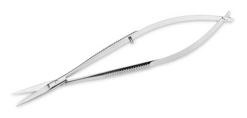 Micro scissors, stainless steel, overall lenght 120 mm, blade length 15mm