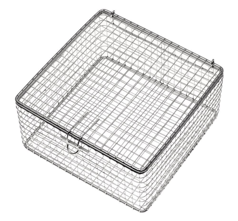 Rotilabo®-sterilisation basket square, stainless steel 18/10, L180 xW180 xH90mm — Carl Roth, cod EPA3.1