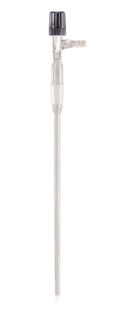 Gas inlet tube, with valve stopcock, joint 14/23, install. length app. 150mm