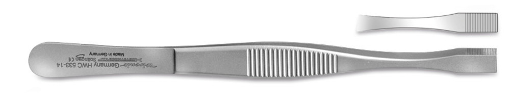 Gripper forceps, straight, L 145 mm, autoklavable, 1 unit(s)