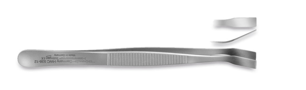 Gripper forceps, curved, L 120 mm, autoklavable, 1 unit(s)