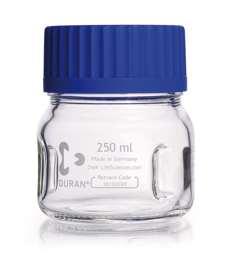 Wide neck baffled flask GLS 80, 250 ml, Ø 95 mm, H 105 mm, 1 unit(s)