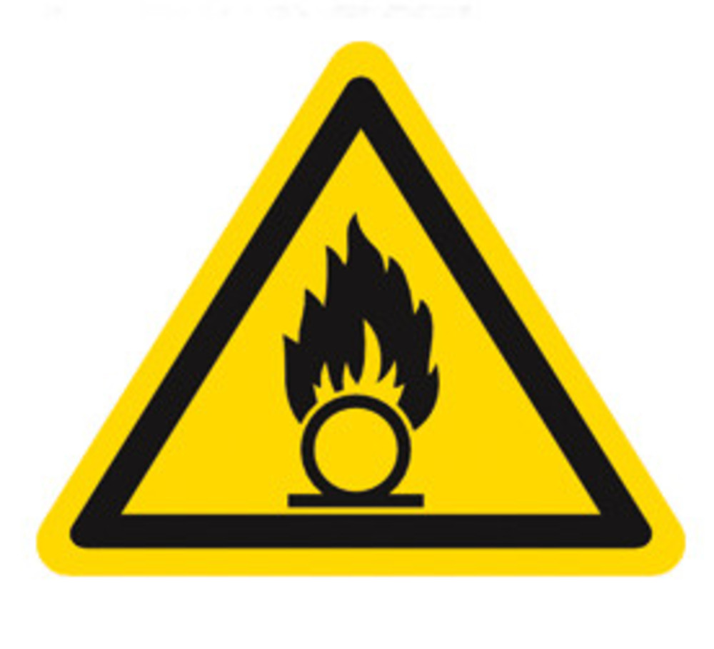 Warning sign, single label, PE film, Oxidising substances, 200 mm, 1 unit(s)