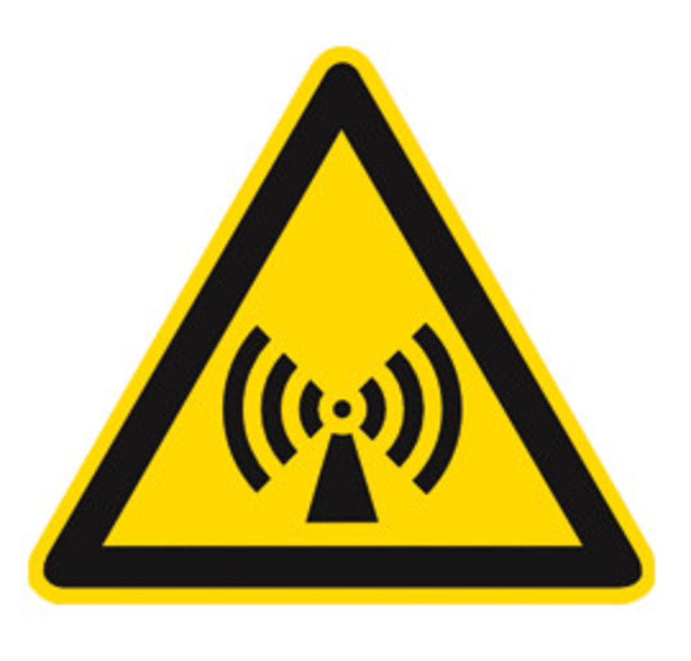 Warning sign, single label, PE film, Non-ionising radiation, 100 mm, 1 unit(s)