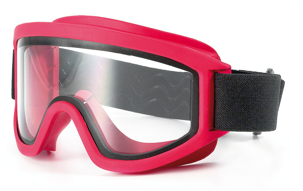 Wide-vis.safety goggles 611 Firefighters, red, gas-tight, 1 unit(s)