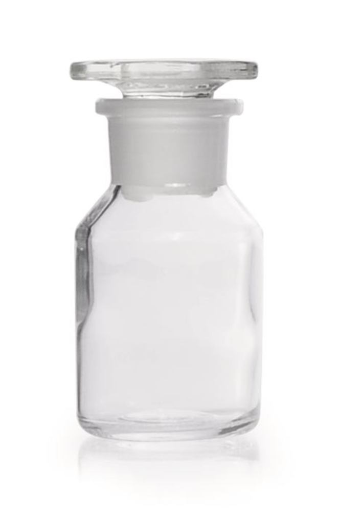 Wide neck storage bottle, glass stopper, soda-lime glass, clear, 500 ml