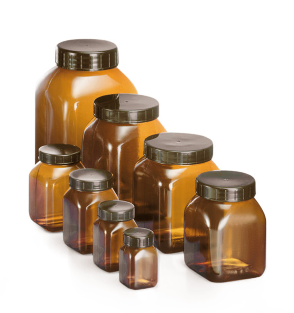 Rotilabo®-wide neck containers, PVC amber, 2000 ml, 4 unit(s)