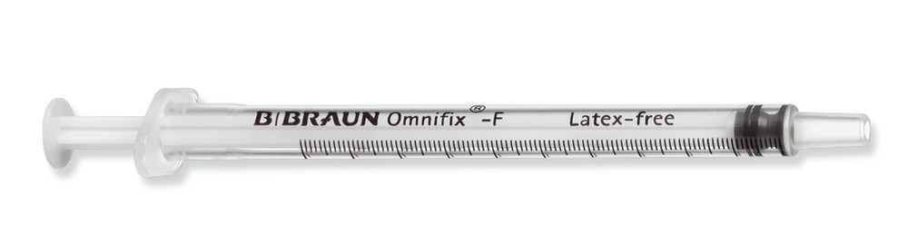 Disposible syringes Omnifix®-F, PP/PS, sterile, without needle, 1 ml