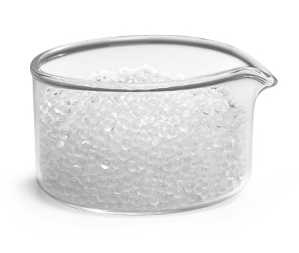 Glass beads, of high-purity, soda-lime glass, Ø 10 ± 0.5 mm, 1 kg, plastic