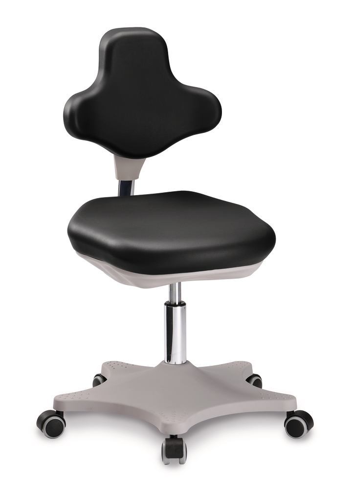 Laboratory chair Labster 2, black,, rollers, seat height 400-510 mm, 1 unit(s)