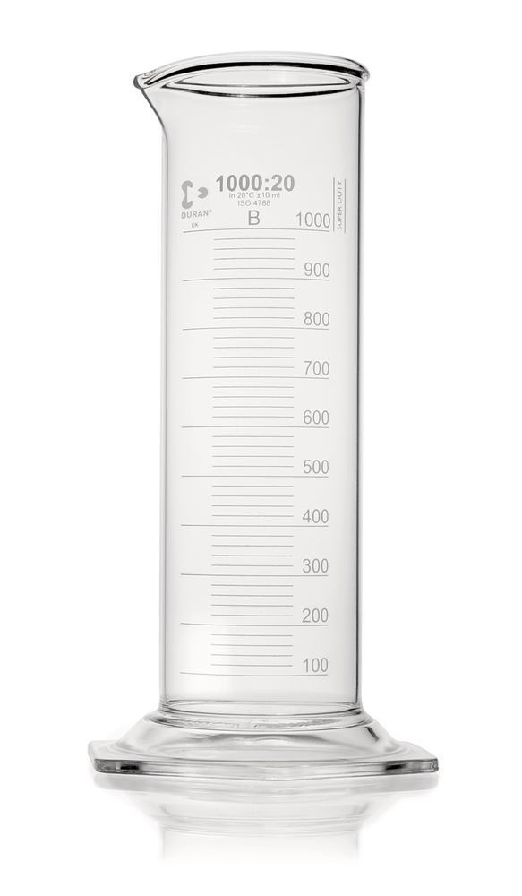 DURAN® Super Duty measuring cylinders, 1000 ml, class B, 2 unit(s)