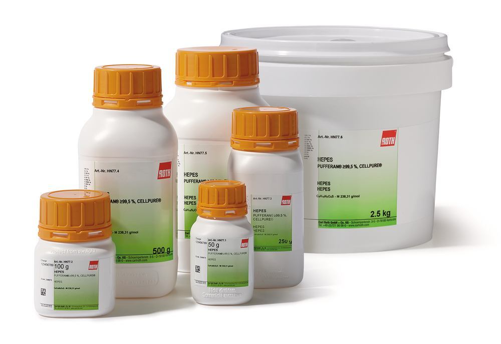 HEPES, PUFFERAN®, min. 99,5 %, CELLPURE®, 50 g, plastic
