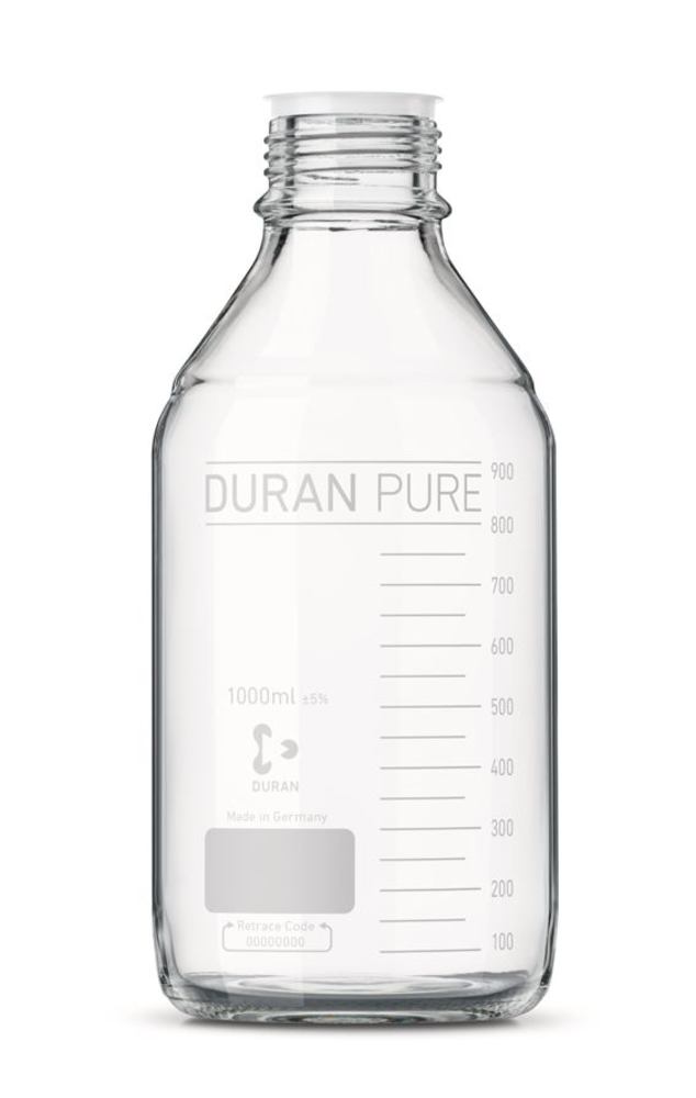 DURAN® PURE screw top bottles, 1000 ml, clear glass, 10 unit(s)