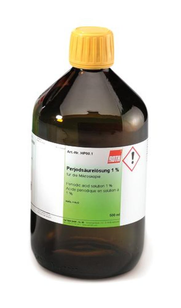 Periodic acid solution 1 %, for microscopy, ready-to-use, 500 ml, glass — Carl Roth, cod HP00.1
