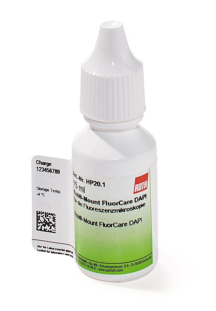 ROTI®Mount FluorCare DAPI, for fluorescence microscopy, 15 ml, dropp. bottle