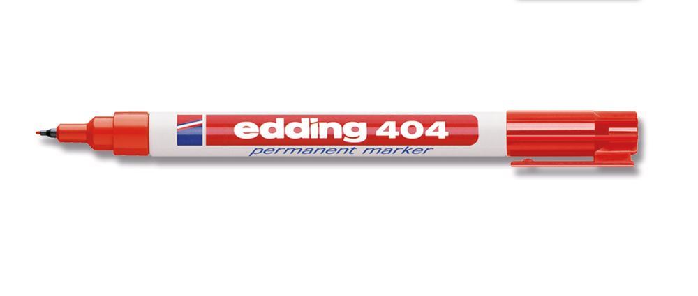 Permanentmarker, edding®, 404, red, round tip, extra fine,0,75mm, 10 unit(s)