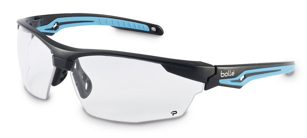 TRYON safety glasses, light blue/black, lens made of PC, clear, 1 unit(s)
