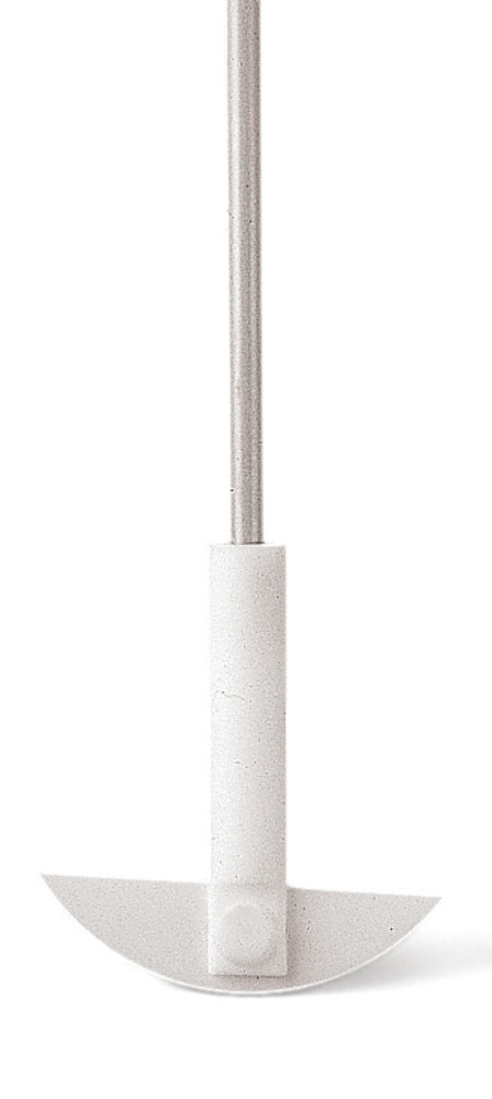 PTFE-Stirring blade, stain. steel,cresc., L 450mm, Ø chuck 8 mm,blade 90x24x3 mm