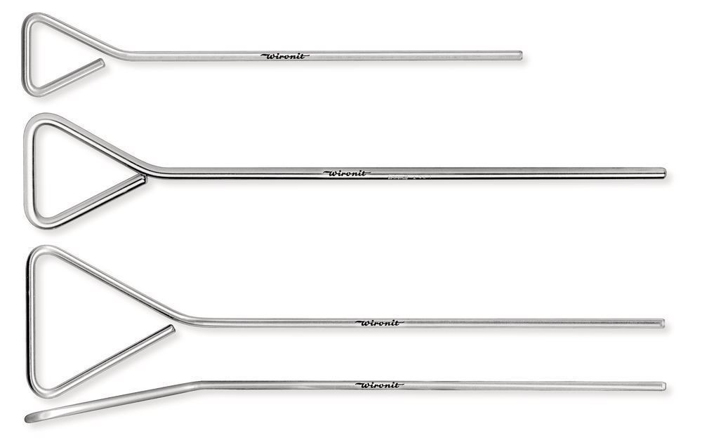 Drigalski spatula Hünebeck angled 10°, L 195 mm, stainless steel Wironit