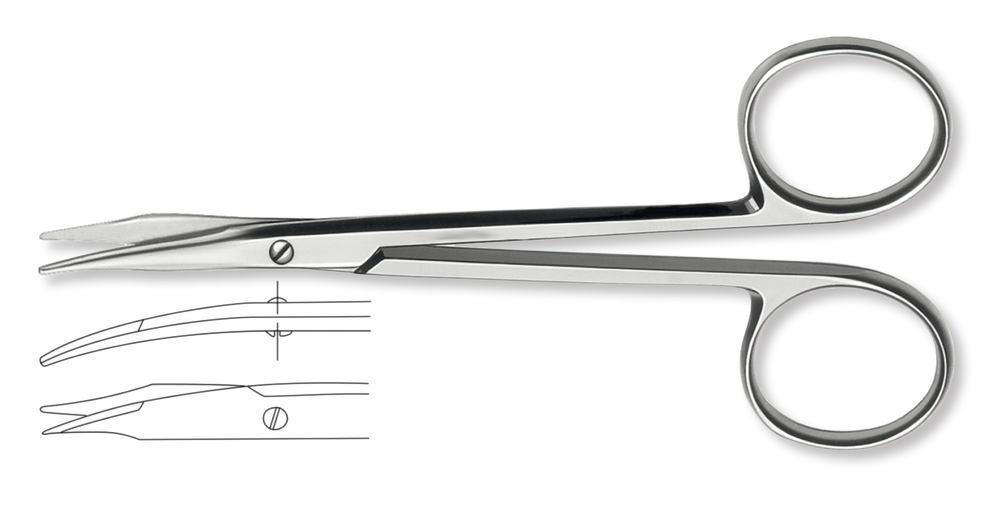 Stevens dissecting scissors, blunt, bent, L 155 mm, 1 unit(s)