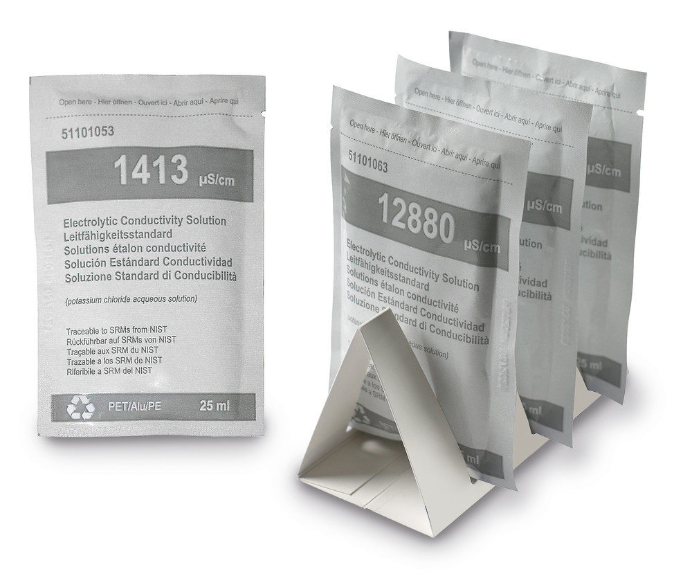 Conductivity standards,, 25 ml sachets, 1413 µS/cm,, 20 unit(s) — Carl Roth, cod KCX3.1