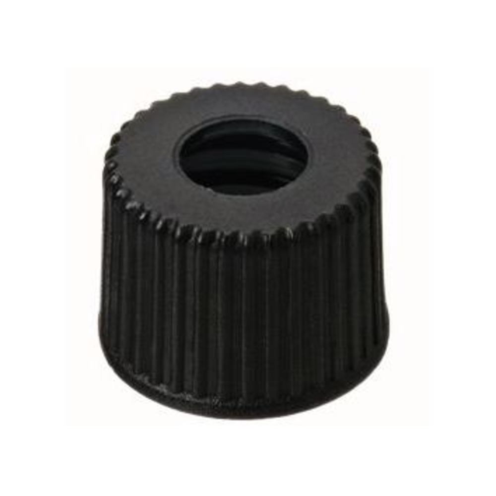 Screw caps, PP, black, ND8, with borehole Ø 5.5 mm, without septum, 100 unit(s) — Carl Roth, cod KE40.1