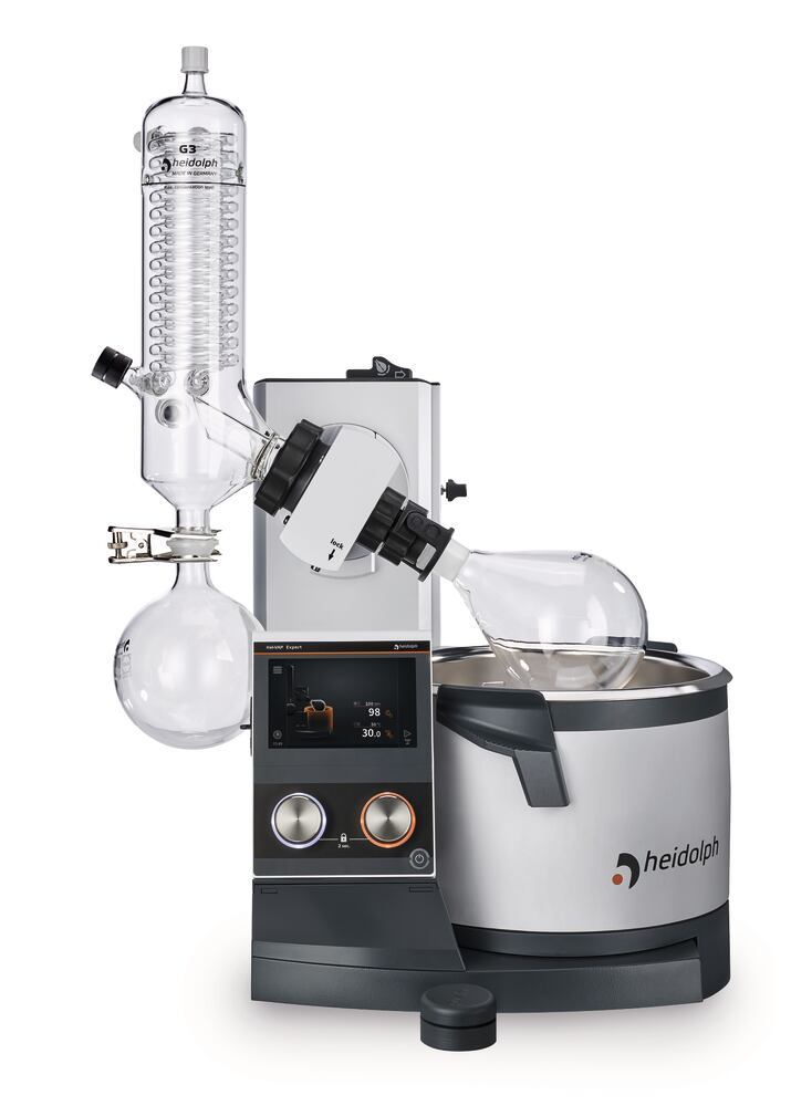 Rotary evaporators Hei-VAP Expert Models with manual lifting, Vertical cooler G3