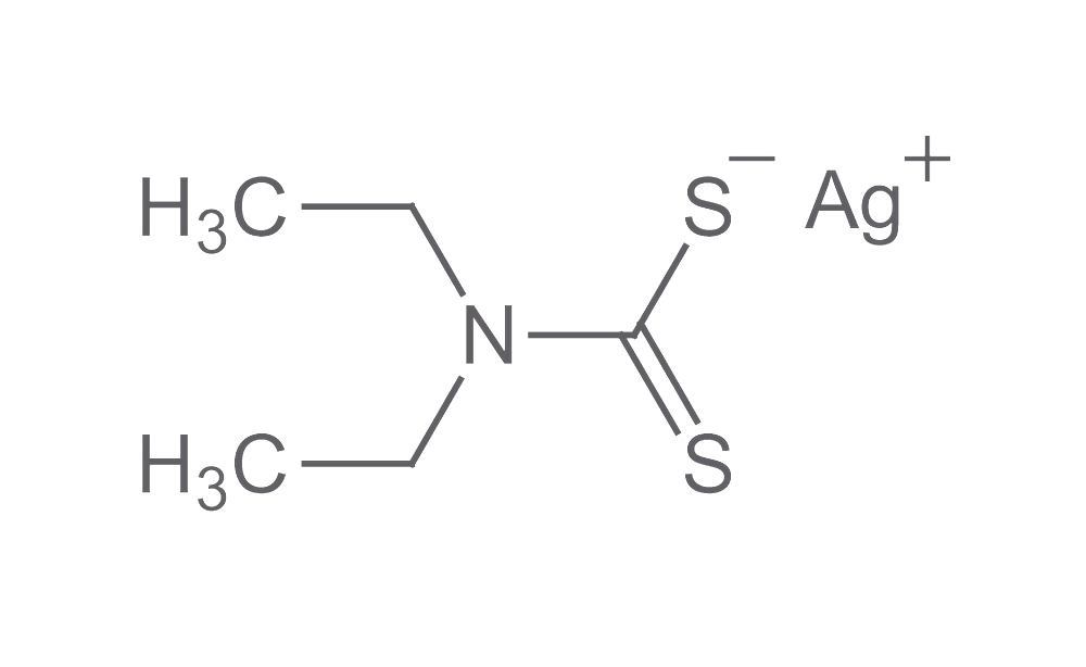 Silver diethyldithiocarbamate, min. 97 %, p.a., 5 g, glass