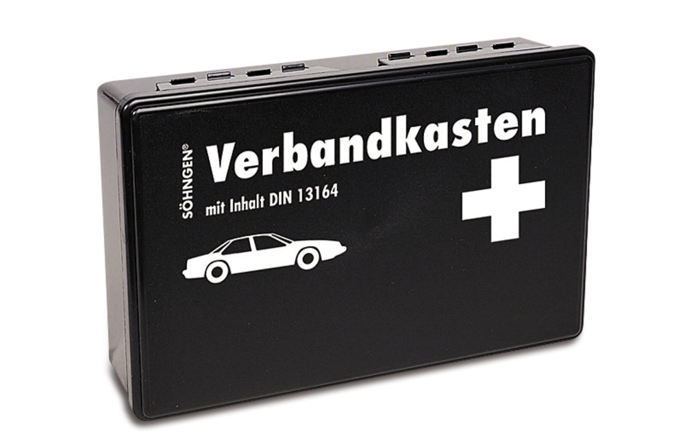 Motor vehicle first aid box, plastic, acc. to DIN 13164, 1 unit(s)