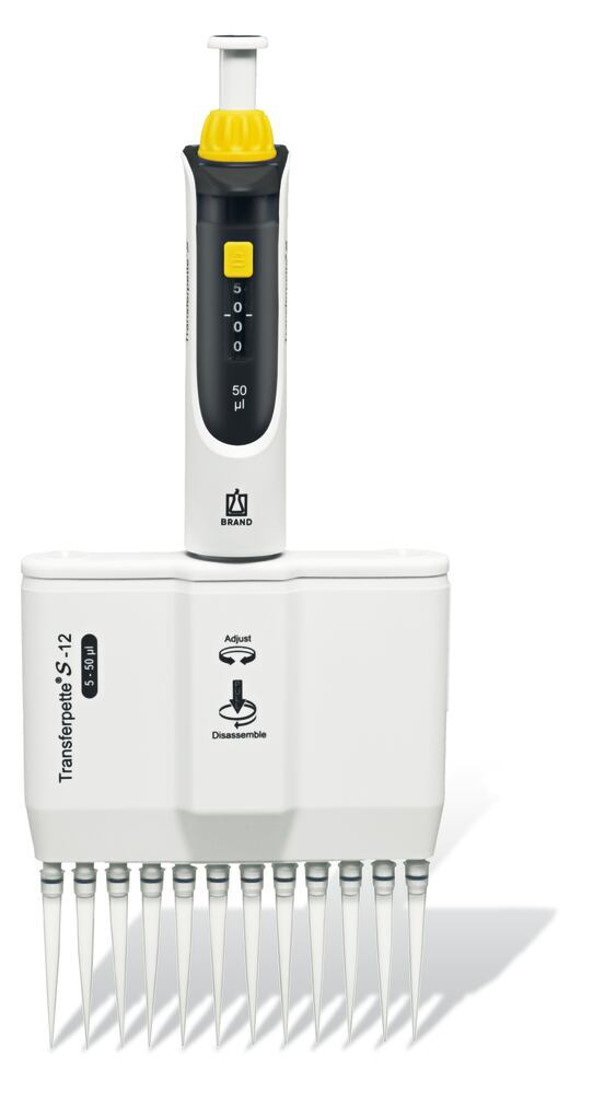 Microlitre pipette Transferpette® S, 12-channel, variable, M12-50, 5-50 µl