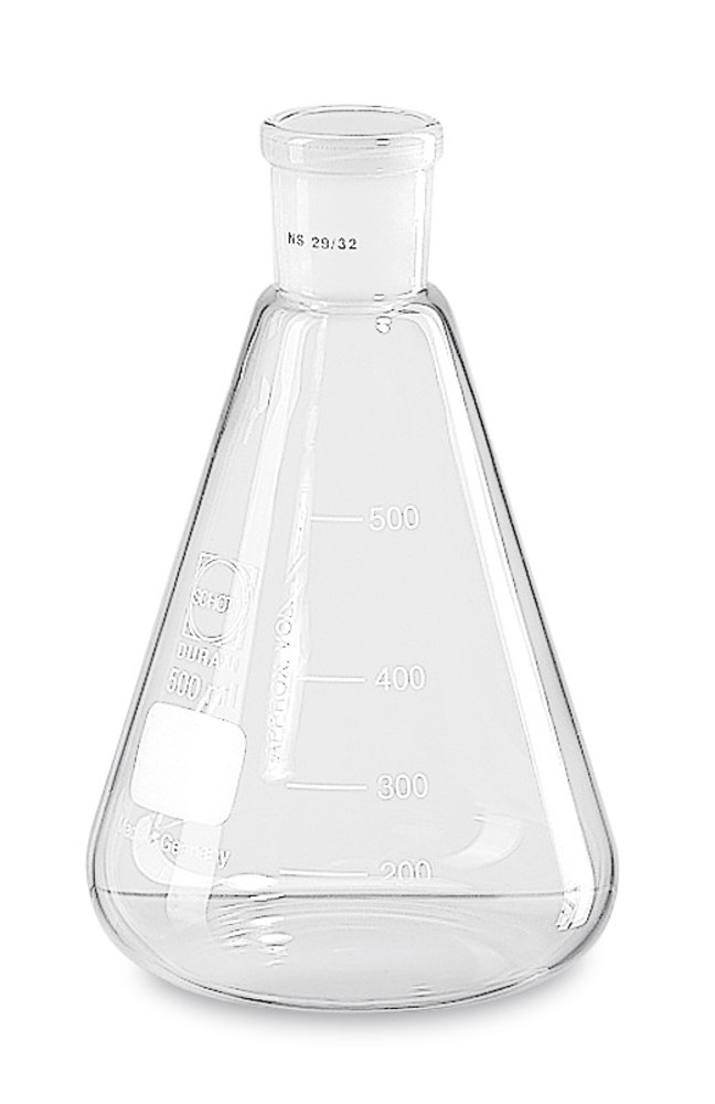 Erlenmeyer flasks, DURAN®, 500 ml, joint 29/32, DIN 12387, Ø 10 mm, H 170mm