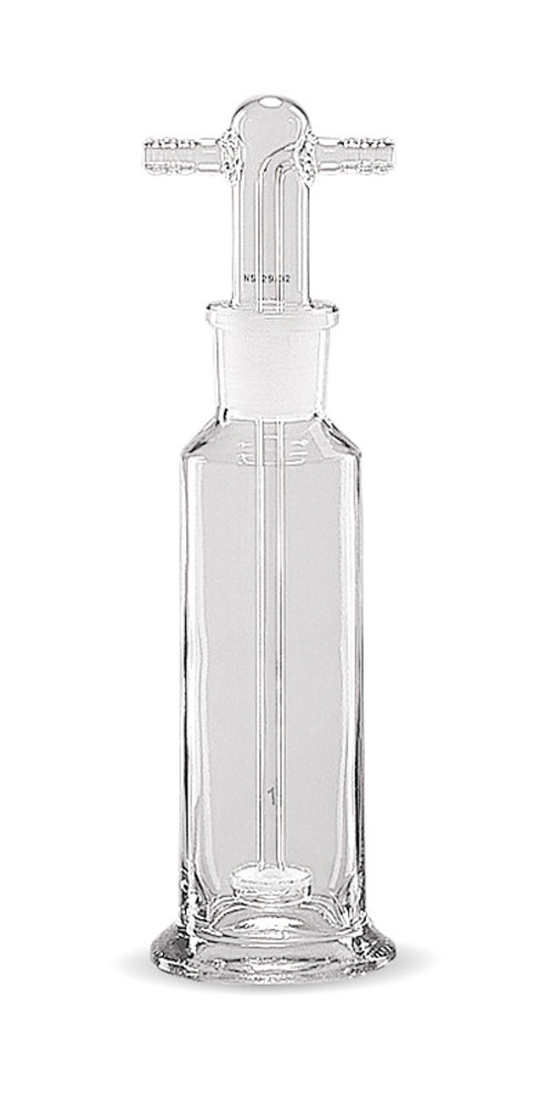 Gas washing bottle, 100 ml, Ø 40 mm, With filter plate, DURAN®, NS 29/32