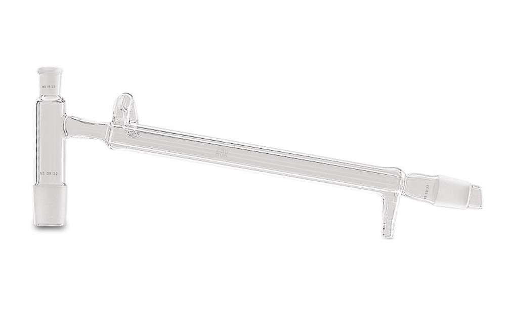 Distillation bridge,DURAN®, Liebig cond., L 250 mm, core 29/32, sleeve 14/23